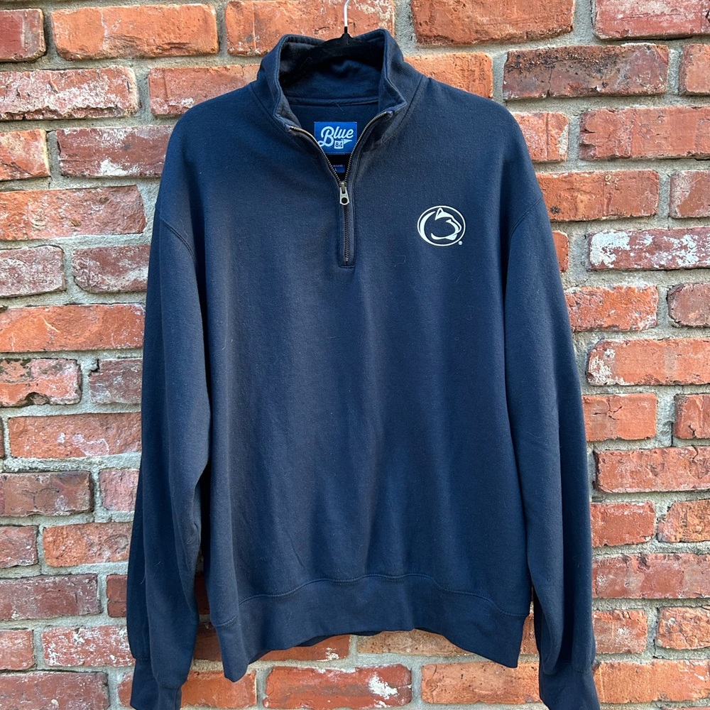 Blue 84 Men's Penn State Nittany Lions Navy 1/4 Zip Sweatshirt Mock Neck L